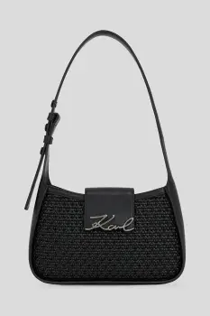 Karl Lagerfeld geanta de piele culoarea negru, A3W30049 imagine