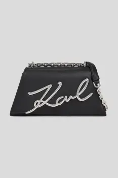 Karl Lagerfeld geanta de piele culoarea negru, A3W30138 imagine