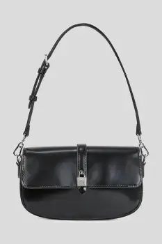 Karl Lagerfeld geanta de piele culoarea negru, A3W30287 imagine