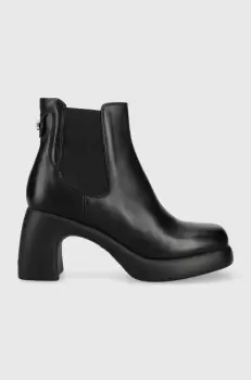 Karl Lagerfeld ghete chelsea de piele ASTRAGON femei, culoarea negru, cu toc drept, KL33840 imagine