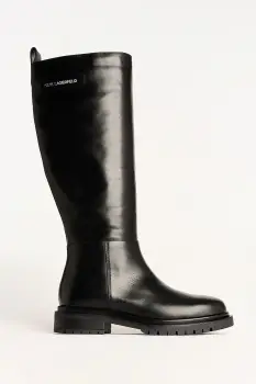 Karl Lagerfeld ghete de piele BINKY culoarea negru, cu toc plat, KL47595 imagine