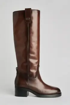 Karl Lagerfeld ghete de piele BROOKLYN culoarea maro, cu toc drept, izolare usoara, KL41790W imagine