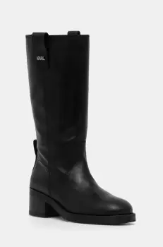 Karl Lagerfeld ghete de piele BROOKLYN femei, culoarea negru, cu toc drept, KL41774 imagine