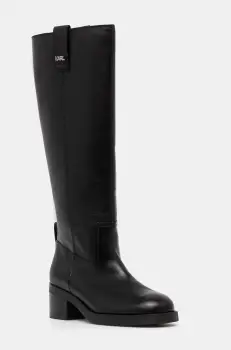 Karl Lagerfeld ghete de piele BROOKLYN femei, culoarea negru, cu toc drept, KL41790 imagine