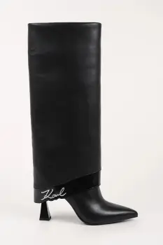 Karl Lagerfeld ghete de piele DEBUTANTE culoarea negru, cu toc cui, KL32081 imagine