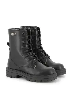 Karl Lagerfeld ghete din piele pentru copii culoarea negru, Z30983 imagine