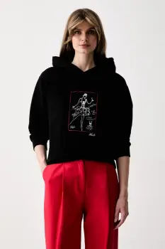 Karl Lagerfeld hanorac cu gluga pentru femei cu bumbac imagine