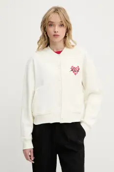 Karl Lagerfeld hanorac de bumbac culoarea bej, cu imprimeu, A3W20009 imagine