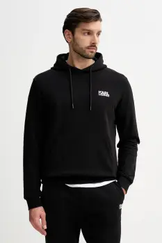 Karl Lagerfeld hanorac de bumbac culoarea negru, cu gluga, cu imprimeu, 561917.705781 imagine