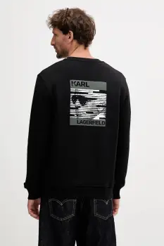 Karl Lagerfeld hanorac de bumbac culoarea negru, cu imprimeu, 554906.705006 imagine