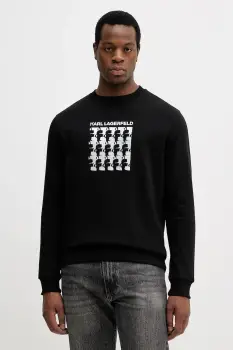 Karl Lagerfeld hanorac de bumbac culoarea negru, cu imprimeu, 554917.705402 imagine