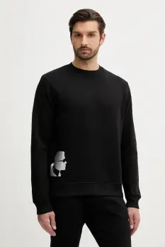 Karl Lagerfeld hanorac de bumbac culoarea negru, cu imprimeu, 554917.705403 imagine