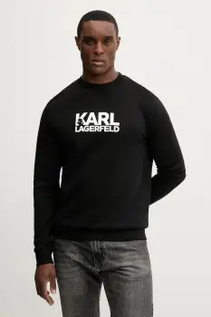 Karl Lagerfeld hanorac de bumbac culoarea negru, cu imprimeu, 561917.705780 imagine