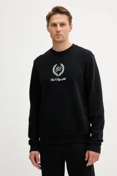 Karl Lagerfeld hanorac de bumbac culoarea negru, cu imprimeu, A3M44001 imagine