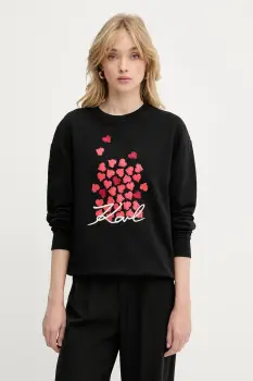 Karl Lagerfeld hanorac de bumbac culoarea negru, cu imprimeu, A3W20006 imagine