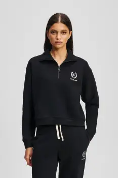 Karl Lagerfeld hanorac de bumbac culoarea negru, cu imprimeu, A3W44008 imagine