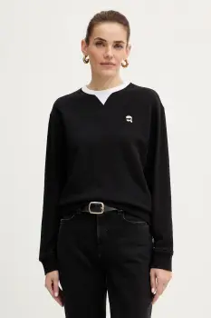 Karl Lagerfeld hanorac de bumbac IKON culoarea negru, cu imprimeu, B1W20027 imagine