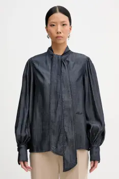 Karl Lagerfeld hanorac din denim FLUID DENIM culoarea bleumarin, uni, B1W11025 imagine