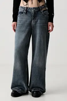 Karl Lagerfeld Jeans blugi wide leg pentru femei imagine