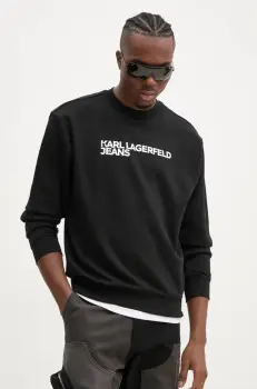 Karl Lagerfeld Jeans bluza barbati, culoarea negru, cu imprimeu, A1M20001 imagine