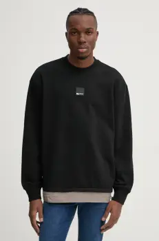 Karl Lagerfeld Jeans bluza barbati, culoarea negru, cu imprimeu, A1M20029 imagine