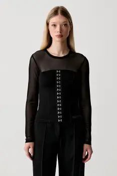Karl Lagerfeld Jeans bluza cu corset pentru femei cu vascoza imagine