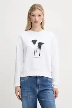 Karl Lagerfeld Jeans bluza culoarea alb, cu imprimeu, A3W20034 imagine