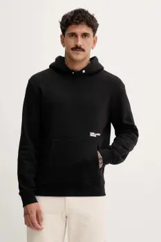 Karl Lagerfeld Jeans bluza culoarea negru, cu gluga, cu imprimeu, A4M20022 imagine