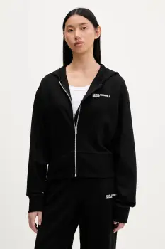 Karl Lagerfeld Jeans bluza culoarea negru, cu gluga, uni, B1W20062 imagine