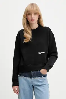 Karl Lagerfeld Jeans bluza culoarea negru, cu imprimeu, A4W20003 imagine