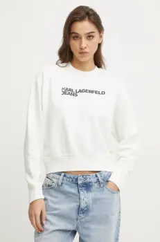 Karl Lagerfeld Jeans bluza femei, culoarea alb, cu imprimeu, A1W20005 imagine