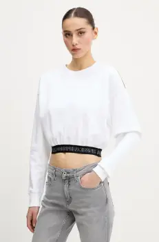 Karl Lagerfeld Jeans bluza femei, culoarea alb, uni, A2W20062 imagine