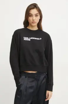 Karl Lagerfeld Jeans bluza femei, culoarea negru, cu imprimeu, A1W20005 imagine