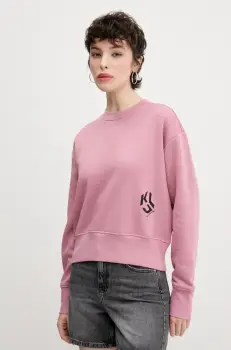 Karl Lagerfeld Jeans bluza femei, culoarea roz, cu imprimeu, A2W20052 imagine