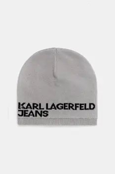 Karl Lagerfeld Jeans caciula din bumbac culoarea gri, bumbac, din tesatura unia, A3M33113 imagine