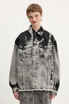 Karl Lagerfeld Jeans geaca din denim culoarea gri, de tranzitie, B1W14029 imagine