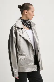 Karl Lagerfeld Jeans geaca femei, culoarea argintiu, de tranzitie, A1W15013 imagine