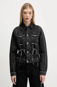 Karl Lagerfeld Jeans geaca jeans culoarea negru, de tranzitie, A4W14012 imagine