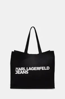 Karl Lagerfeld Jeans geanta de bumbac culoarea negru, A1W50002 imagine