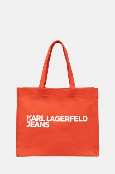 Karl Lagerfeld Jeans geanta de bumbac culoarea portocaliu, A1W50002 imagine