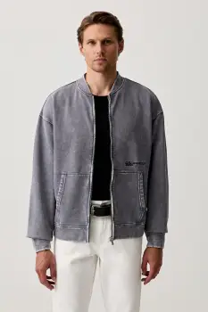 Karl Lagerfeld Jeans hanorac cu fermoar pentru barbati din bumbac imagine