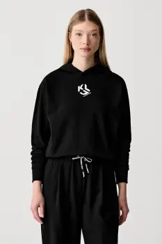 Karl Lagerfeld Jeans hanorac cu gluga pentru femei cu bumbac imagine