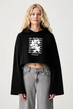 Karl Lagerfeld Jeans hanorac cu gluga pentru femei din bumbac imagine