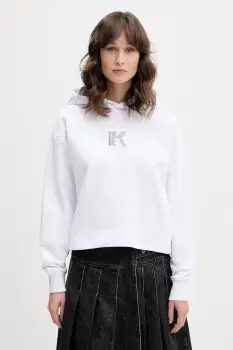 Karl Lagerfeld Jeans hanorac cu gluga pentru femei, din bumbac imagine