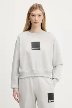 Karl Lagerfeld Jeans hanorac de bumbac culoarea bej, cu imprimeu, A1W20006 imagine