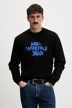 Karl Lagerfeld Jeans hanorac de bumbac culoarea negru, B1M20051 imagine