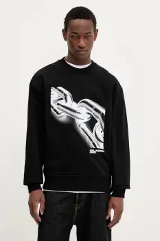 Karl Lagerfeld Jeans hanorac de bumbac culoarea negru, cu imprimeu, A3M20021 imagine