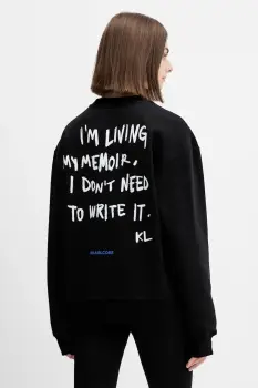 Karl Lagerfeld Jeans hanorac de bumbac culoarea negru, cu imprimeu, A4W20006 imagine