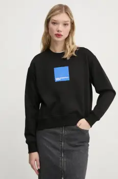 Karl Lagerfeld Jeans hanorac de bumbac femei, culoarea negru, cu imprimeu, A1W20006 imagine