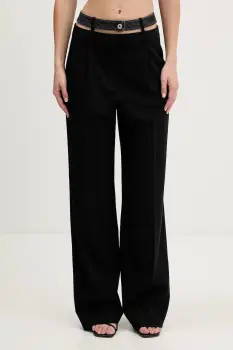 Karl Lagerfeld Jeans pantaloni culoarea negru, drept, high waist, B1W10085 imagine